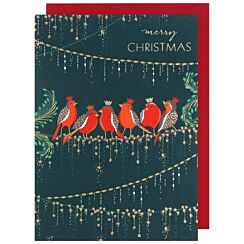 Line of Robins Christmas Card