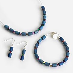 Cobalt Lava Glimmer 3 Piece Jewellery Set