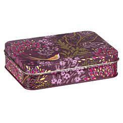 Haveli Garden Plum Songbird Small Deep Rectangular Tin