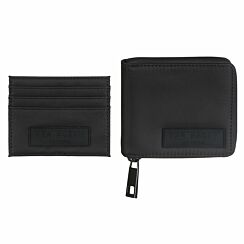 NEALSET Black Satin Nylon Wallet Gift Set