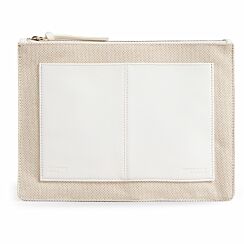 AKSINA White Canvas Pouch Bag