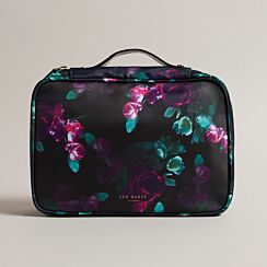 HARITTE Black Floral Small Hanging Travel Wash Bag