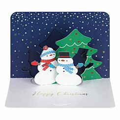 Two Snowmen 3D Christmas Card