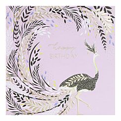 Ostrich Pink Birthday Card