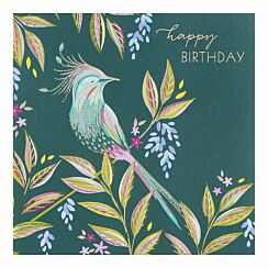 Tropical Bird Green Birthday Card