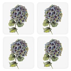 ‘Hydrangea’ White Set of 4 Coasters