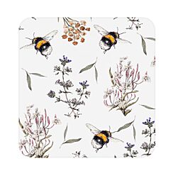 ‘Bees & Honeysuckle’ Single Coaster