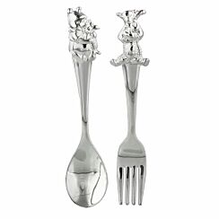 Disney Pooh & Tigger Two Piece Silver Plated Children's Cutlery Set