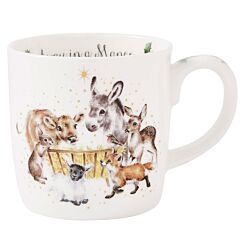 'Away in a Manger' 2024 Large Fine Bone China Christmas Mug with 22ct Gold