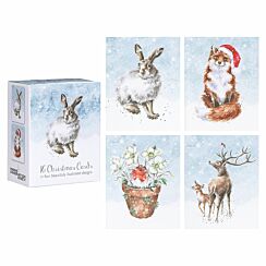 ‘Hare’ Set of 16 Mini Charity Christmas Cards
