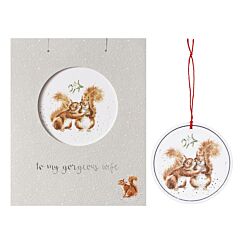 ‘Gorgeous Wife’ Christmas Card with Tree Decoration