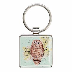‘Treetops’ Tawny Owl Metal Keyring