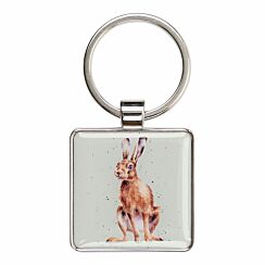 ‘Golden Hour’ Hare Metal Keyring