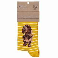 ‘Little One’ Mustard Dog Women’s Bamboo Socks