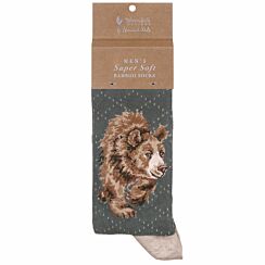 In My Footsteps Bear Men's Bamboo Socks