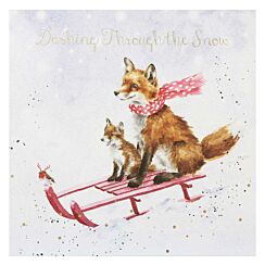 ‘The Sleigh Ride’ Foxes Christmas Card