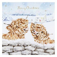 ‘Deck The Horns’ Highland Cows Christmas Card