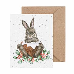 ‘Merry Little Christmas’ Rabbit 3.5 Inch Mini Christmas Card