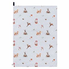 ‘Winter Woodland’ Woodlanders Tea Towel 