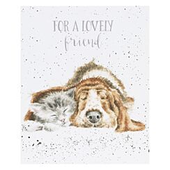 ‘Dog and Cat Nap’ Greetings Card