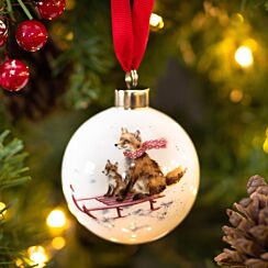 Sleigh Ride Fox Christmas Bauble 