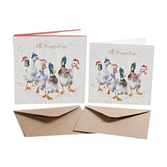 ‘All Wrapped Up’ Set of 8 Luxury Gold Foiled Christmas Cards 