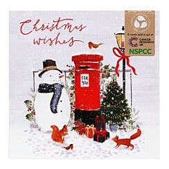 Snowman With Postbox Pack of 6 Christmas Cards Charity Pack