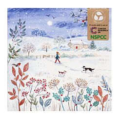 Dog Walking Scene Pack of 6 Christmas Cards Charity Pack