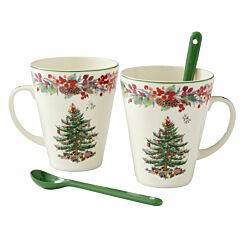 Christmas Tree Limited Edition Set of 2 Mug & Spoon Set Boxed