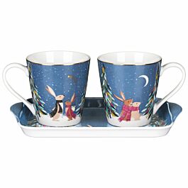 Sara Miller Woodland Tales 3 Piece Mugs & Tray Set | Great British ...