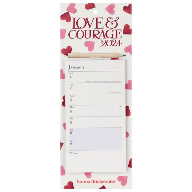 Emma Bridgewater Pink Hearts 2024 Memo Calendar Great