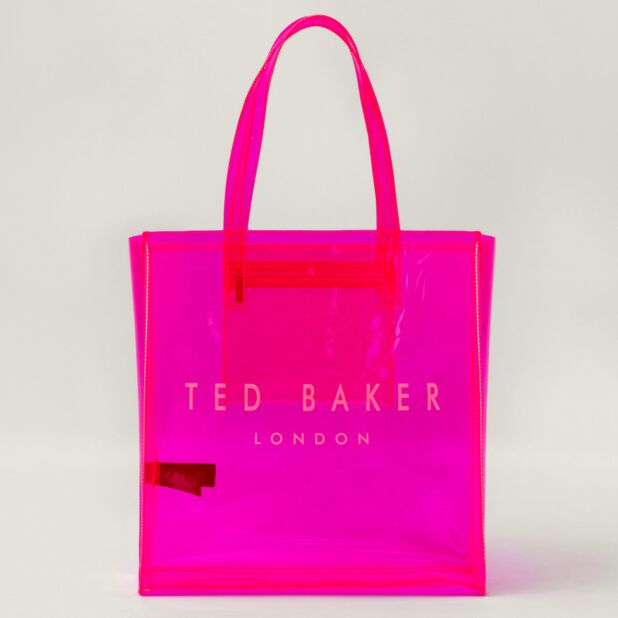 Neon pink tote bag best sale