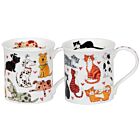 Loveable Cats & Dogs Bute Set Of 2 Mugs