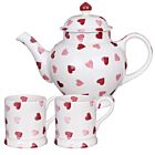 Pink Hearts Teapot Set