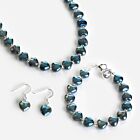 Blue Shine Hearts 3 Piece Jewellery Set