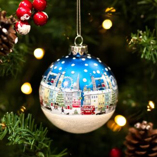 London Scene Blue Glass Bauble