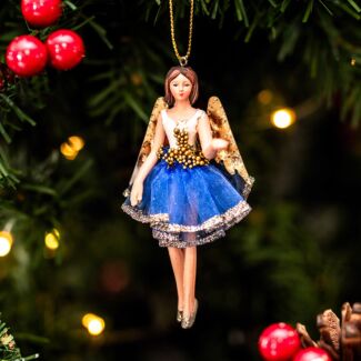 Assorted Blue & Gold Fairy Resin Tree Decoration