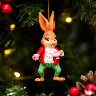 Alice In Wonderland March Hare Resin Tree Decoration