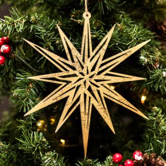 Bethlehem Star Wooden Tree Decoration