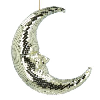 Large Gold Mirrorball Moon Hanging Decoration