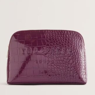 CROCALA Maroon Croc Makeup Bag