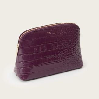 CROCALA Maroon Croc Makeup Bag