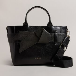 JIMSA Jet Black Knot Bow Crossbody Bag