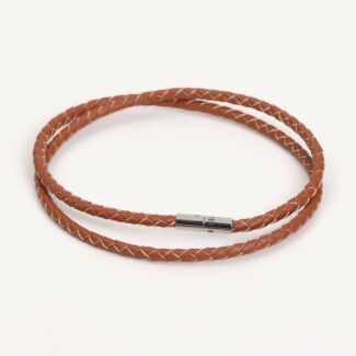 PPOUND Brown Woven Leather Bracelet