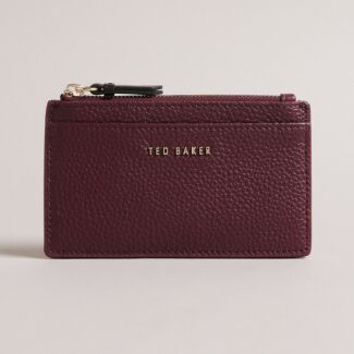 DELFIE Deep Purple Leather Zip Card Holder