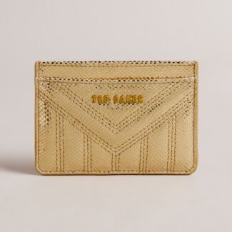 AYASINY Gold Leather Card Holder