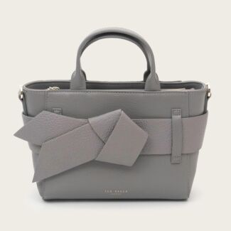 JIMISIE Mid-Grey Mini Knot Bow Handbag