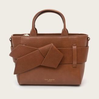 JIMISIE Tan Mini Knot Bow Handbag