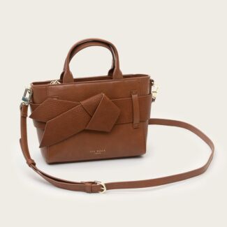 JIMISIE Tan Mini Knot Bow Handbag