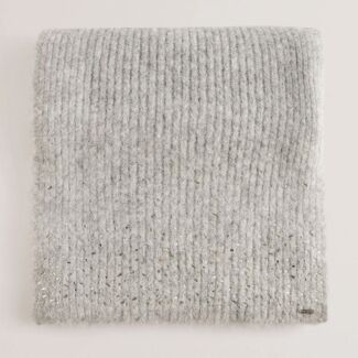 KERIISA Grey Rhinestone Detail Knitted Scarf